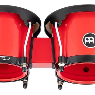 Bongo De Abs Plastic 6 1/2" & 7 1/2" , Parches De Bufalo, Color Rojo Hb50R