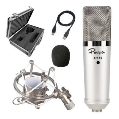 Micrófono Usb Condenser Cardiode Parquer Ar-56 + Estuche Ar-56