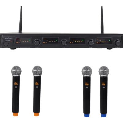 Microfono Inalambrico Hugel Uhf X4 12V Jru-400 Jru-4004/Ht-10C