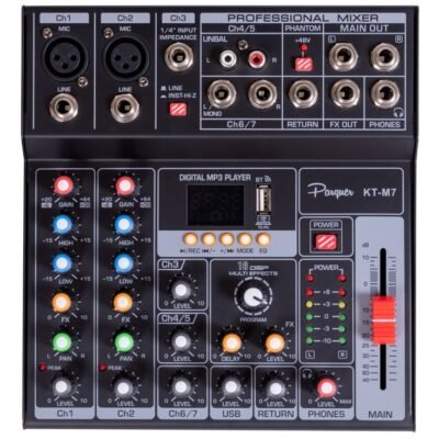 Consola Mixer Parquer 7 Canales Phanton Power Dc 5V Kt-M7