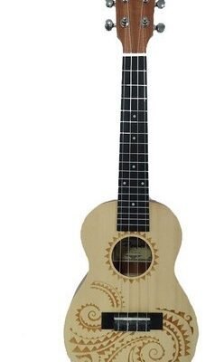 Ukelele Concierto Parquer Madera Abeto Solido Sapeli Funda Uk-19Sp