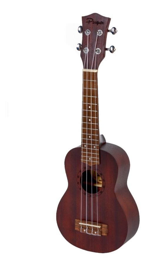 Ukelele Soprano Parquer De Madera Color Marron Con Funda