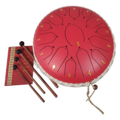 Steel Tongue Drum 13 Pulgadas 15 Tonos Rojo Meditacion Td13-15Red