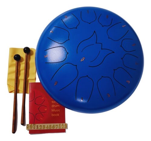 Steel Tongue Drum 12 Pulgadas 13 Tonos Azul Meditacion