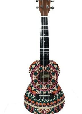Ukelele Concierto Parquer Diseño Honolulu Abeto Funda Uk-25Bw