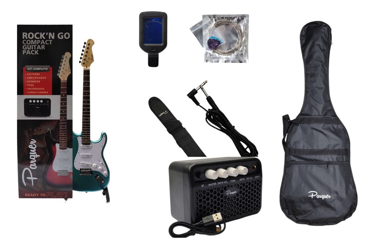 Combo Guitarra Electrica Parquer Strato Roja Amplificador 5W Combost100Ce