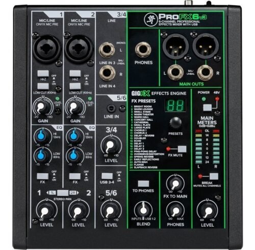 Consola Mixer Mackie Profx6v3 Efectos