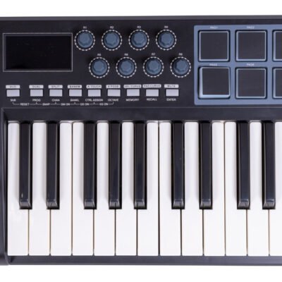 Controlador Midi Parquer 25 Teclas 8 Pads Lcd 25 Midi
