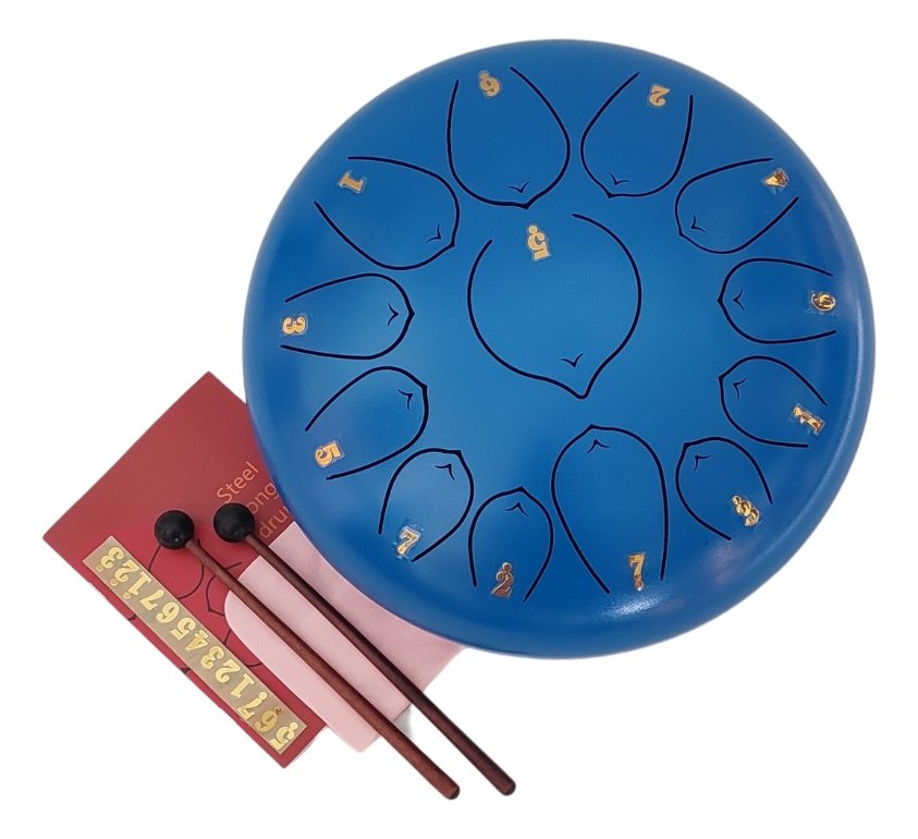 STEEL TONGUE DRUM 10 PULGADAS 13 TONOS AZUL MEDITACION TD10-13BLUE
