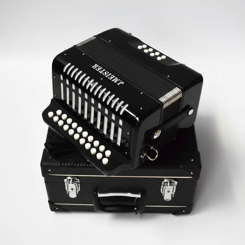 Acordeon J Meister 8 Bajos Llaves De Botones Diatonico Color Negro Bm3008Bk