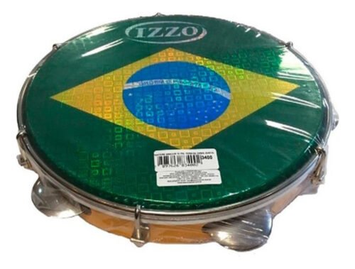 Pandeiro 10  Madera, Parche Holografico Brasil (3400) Izzo