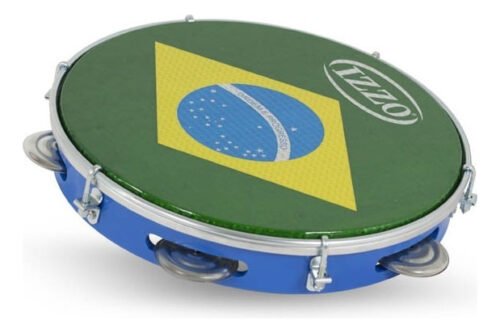 Pandeiro 10  Madera, Parche Holografico Brasil (3400) Izzo
