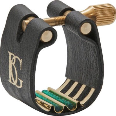 Abrazadera Bg Super Revelation Para Saxo Baritono Sintetico Base Oro 24K-+ Cubre Boquilla L15Sr