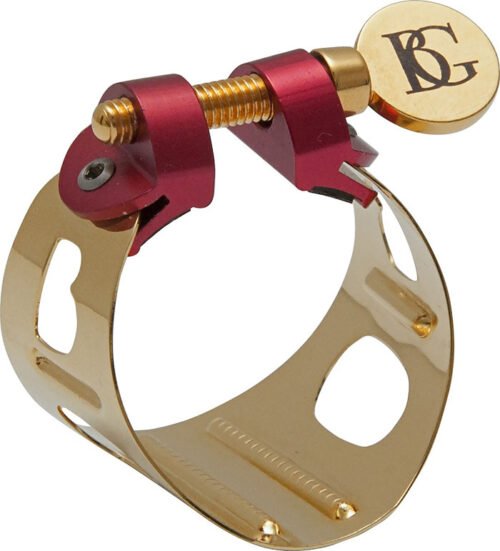 ABRAZADERA BG DUO SAXO ALTO-CLARINETE DORADA-INCLUYE CUBRE BOQUILLA