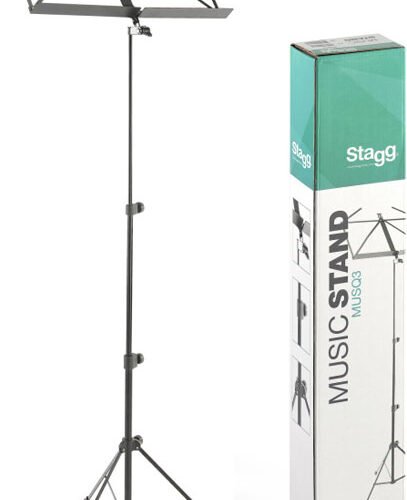 ATRIL DE PIE STAGG REGULABLE 3 TRAMOS CON FUNDA-COLOR NEGRO MUSQ3