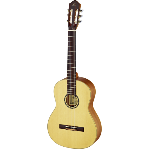 Guitarra Clasica zurda cuerpo entero, escala 650  (52 mm at nut) tapa de pino ORTEGA R121L