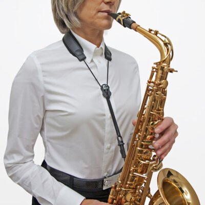 Correa Bg Saxo Alto-Tenor Soga Con Cuello De Cuero Acolchado Con Gancho Plastico-Cuero S20Sh