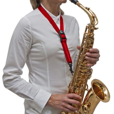 Correa Bg Saxo Alto-Tenor Standard Con Gancho Plastico-Color Rojo S39Sh