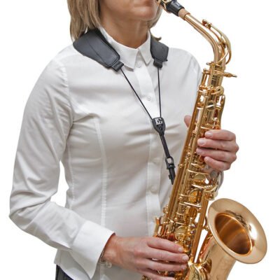 Correa Bg Saxo Alto-Tenor Cuero Yoke Con Gancho Plastico S70Sh