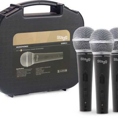 Set De 3 Microfonos Stagg Dinamicos Cardioides Con Cables 5Mts-Estuche Sdm503