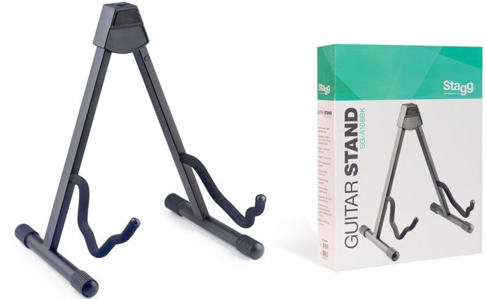 Soporte Stagg De Pie Triangulo Para Guitarra O Bajo-Color Negro Sg108Bk