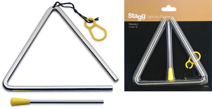 TRIANGULO STAGG 6" EN BLISTER CON GOLPEADOR STTRI6