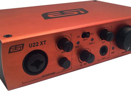 PLACA DE AUDIO ESI 2 INPUT/2 OUTPUT-USB 2.0 24BIT/96KHZ-48V PHANTOM -USB-INPUTS MIC-GUITARRA-LINEA U22XT