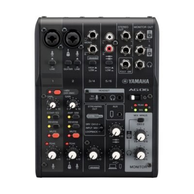 Yamaha Ag06Mk2B  Consola De 6 Canales Con Interfaz De Audio Usb Para Streaming Ag06Mk2B