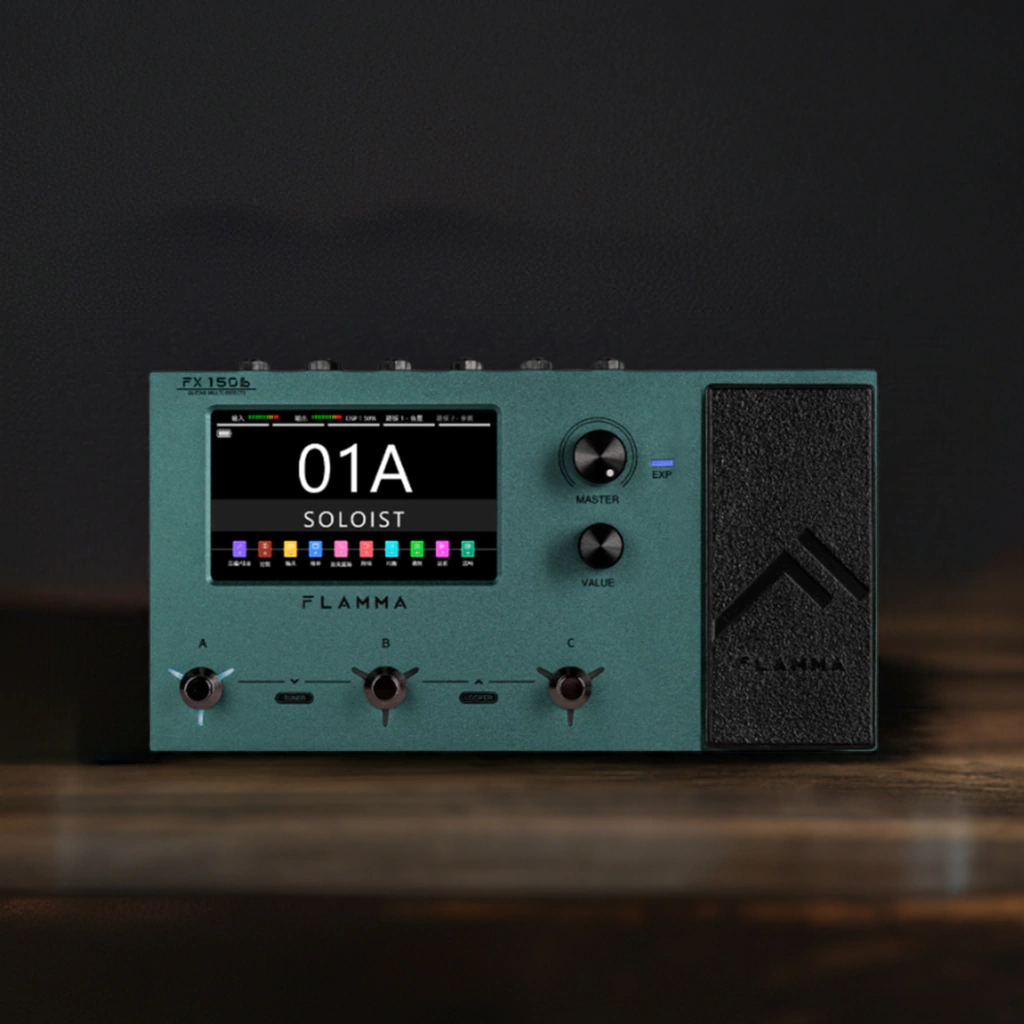 Pedalera Multiefecto Para Guitarra Flamma Fx150B Green Con Bateria Interna Ir'S