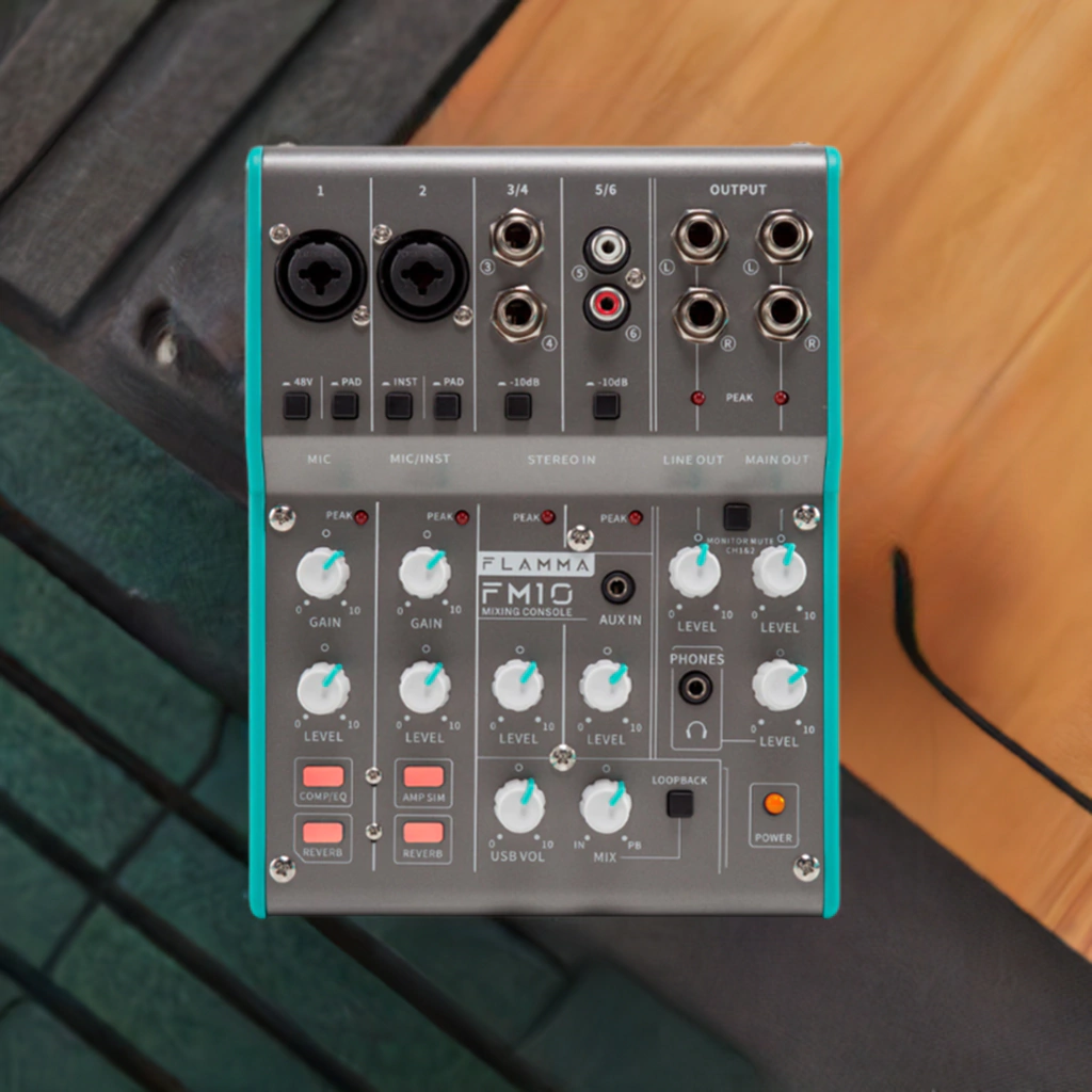 Consola Digital Flamma Fm10 Con Efectos Amp Sim
