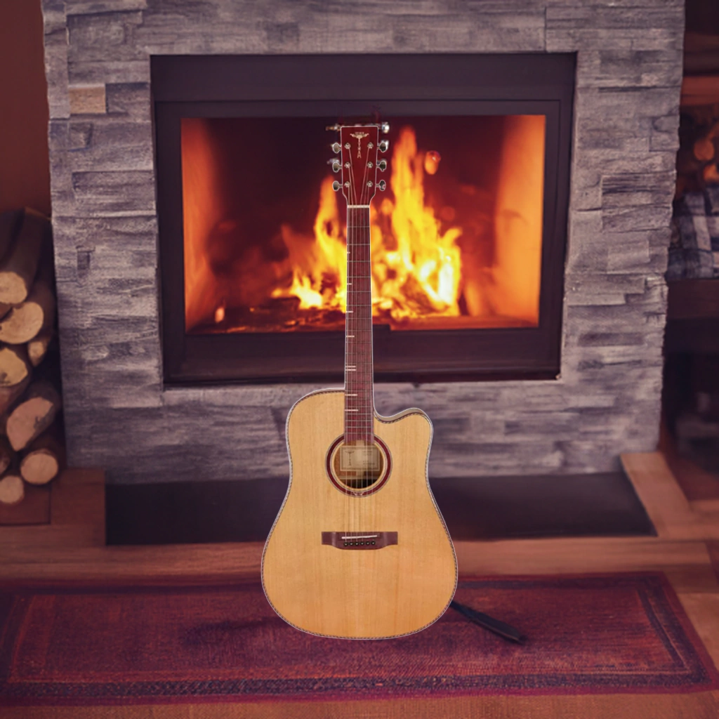 Guitarra Electroacustica Tyma D10C Natural Con Fishman