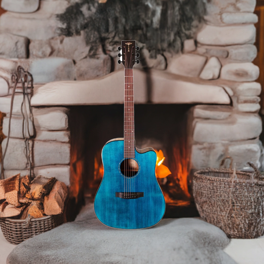 Guitarra Electracústica Tyma D3C Cb Con Corte Y Ecualizador