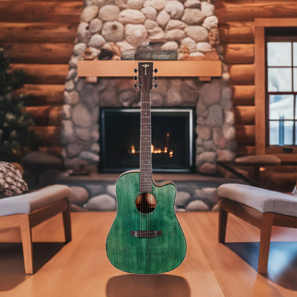 Guitarra Electroacústica Tyma D3C Cg Con Corte Y Ecualizador