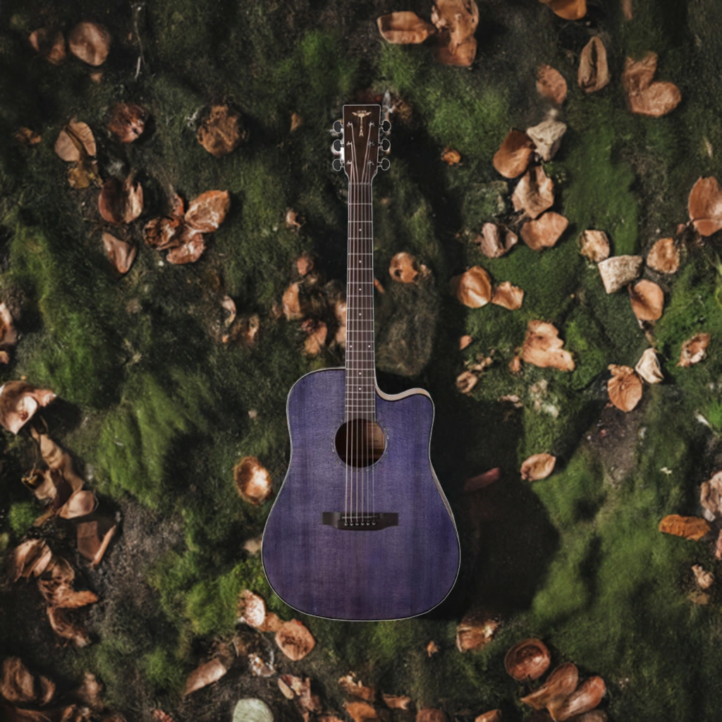Guitarra Electroacústica Tyma D3C Np Con Corte Y Ecualizador