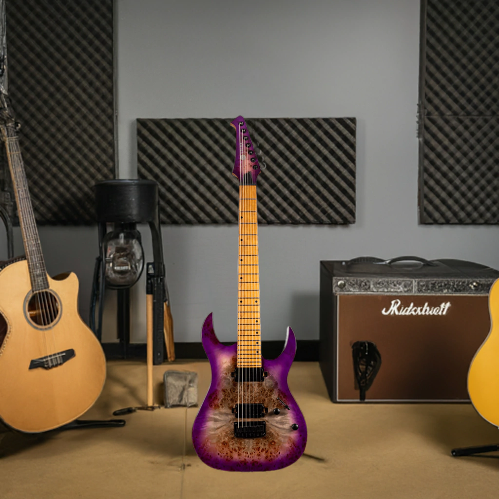 Guitarra Electrica Spira S457 Tpp Trans Purple Gloss 7 Cuerdas
