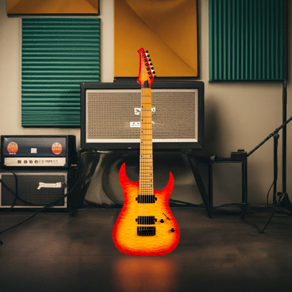 Guitarra Electrica Spira S507 Qfb Trans Fireburst Gloss 7 Cuerdas