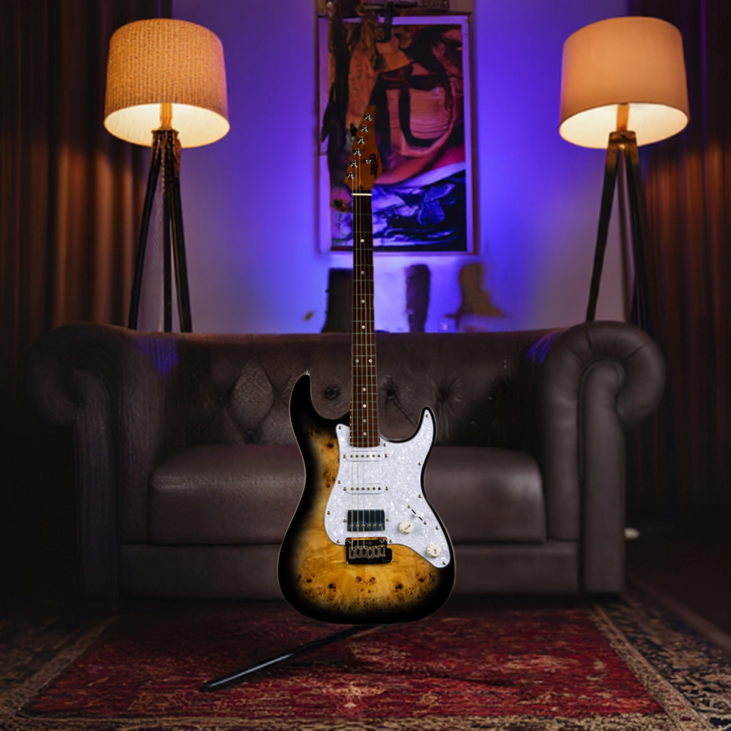 Guitarra Electrica Jet Guitars Js450 Qtbr Stratocaster Hss