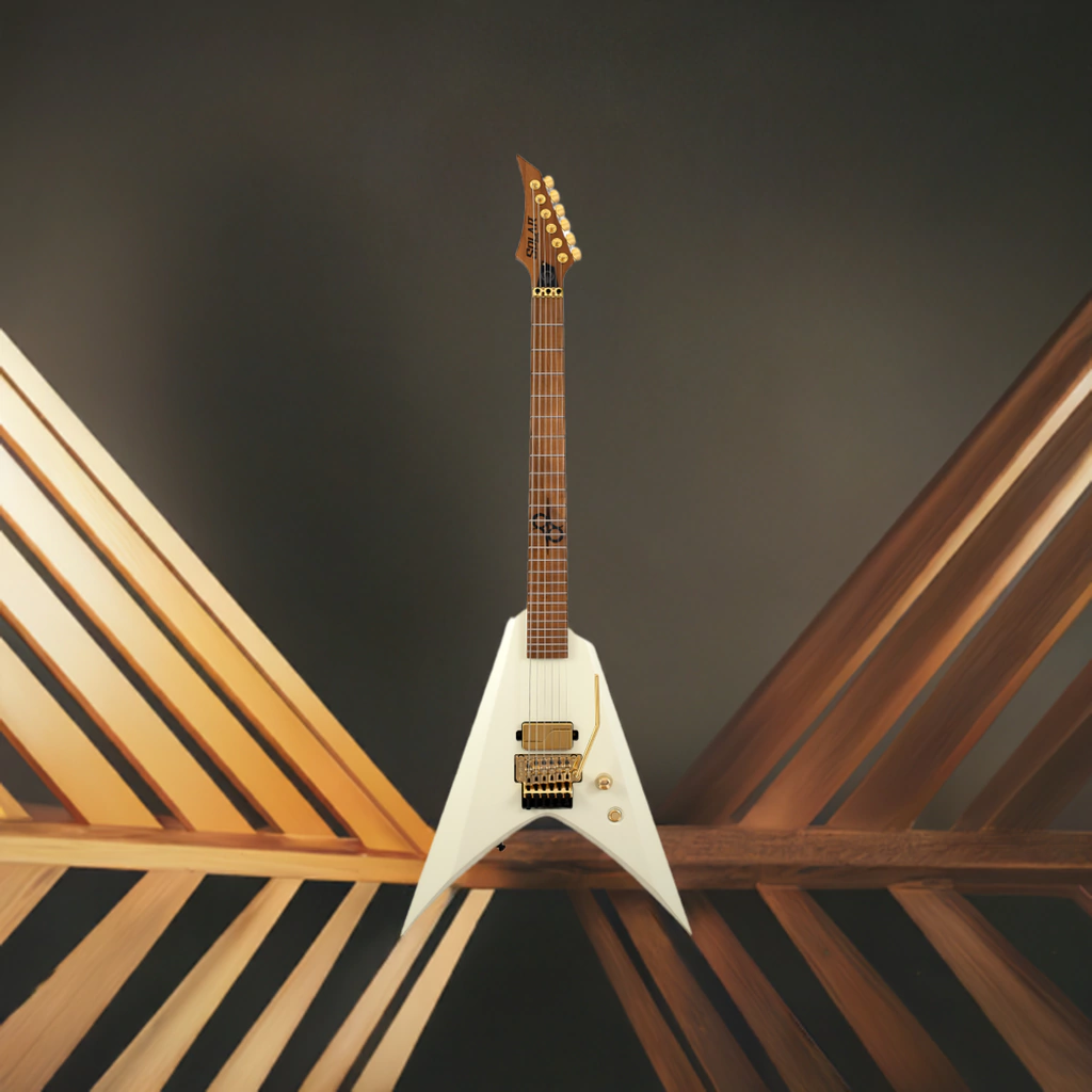 Guitarra Electrica Solar V1.6Vw Wolfmaster Vintage White Matte + Funda
