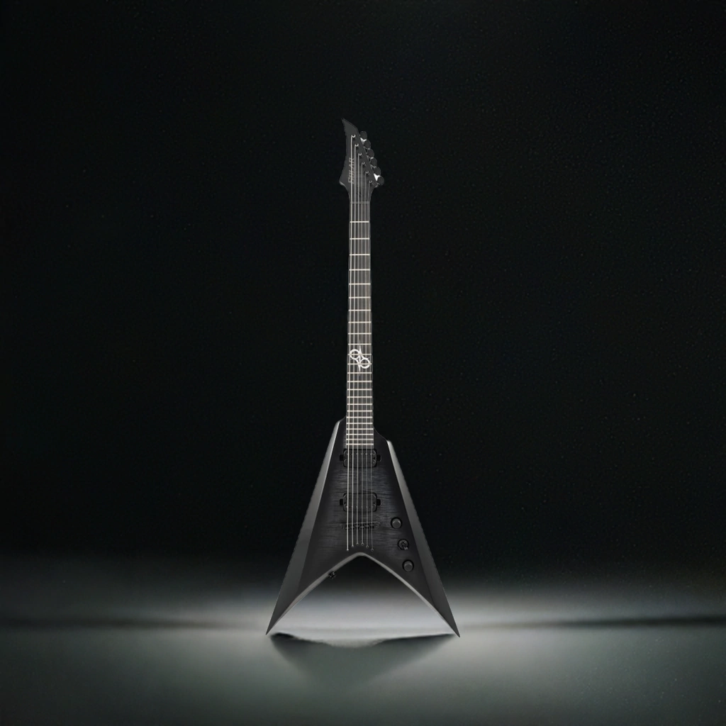Guitarra Electrica Solar V2.6Fbb Flame Black Burst Matte Baritone + Funda