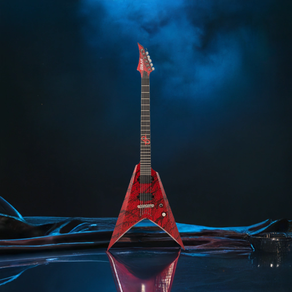 Guitarra Electrica Solar V2.6Canibalismo+ Trans Blood Red Matte + Funda