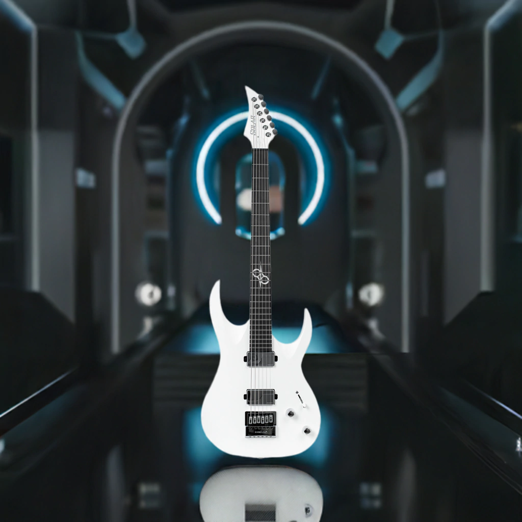 Guitarra Electrica Solar A1.6Vinter 27 Pearl White Matte Barítono