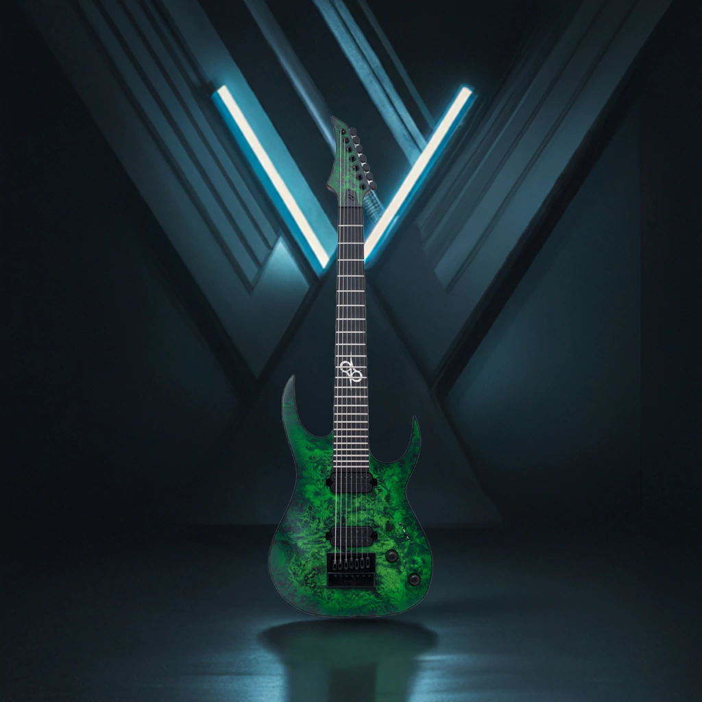 Guitarra Electrica Solar S1.7Lb Lime Burst Matte 7 Cuerdas