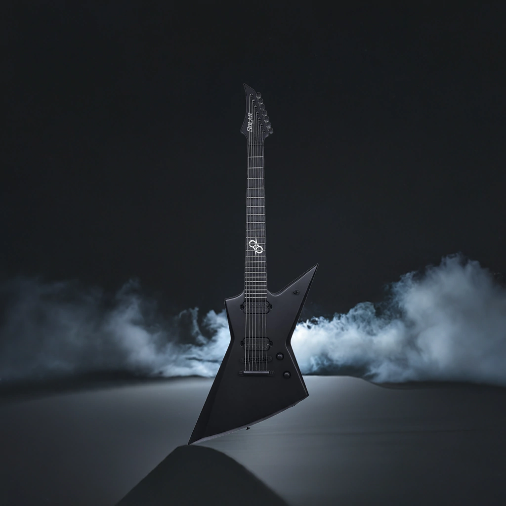 Guitarra Electrica Solar E2.7C Carbon Black Matte 7 Cuerdas + Funda