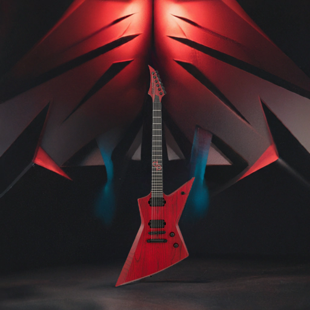 Guitarra Electrica Solar E2.6Rop+ Blood Red Matte Open Pore + Funda