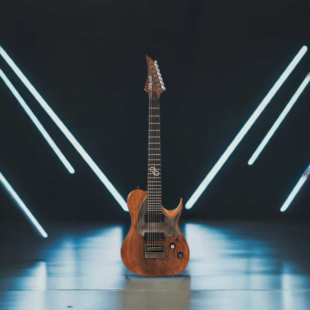 Guitarra Electrica Solar T1.7Ad Aged Natural Matte Distressed 7 Cuerdas