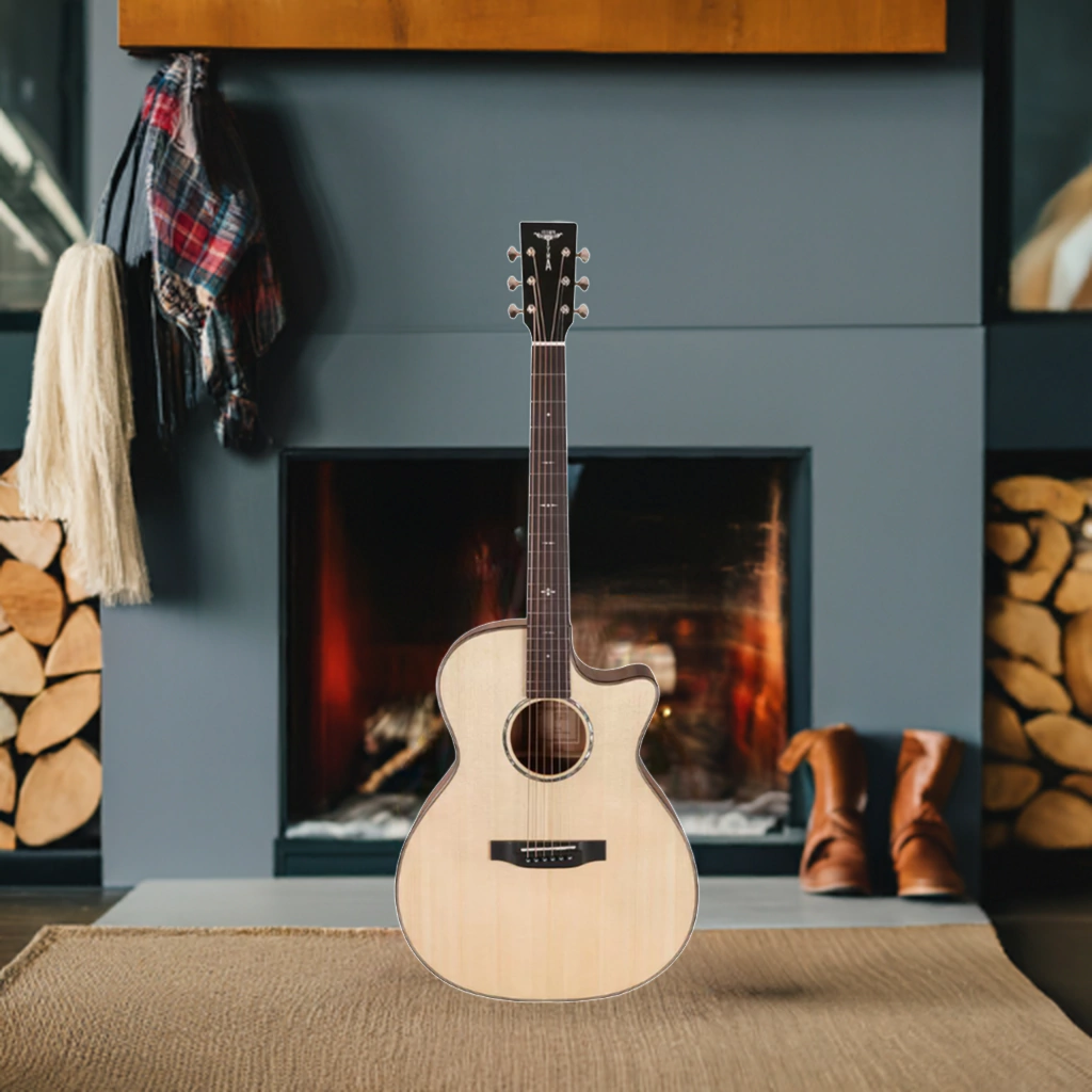 Guitarra Electroacustica Tyma Tg10 Ns Con Fishman