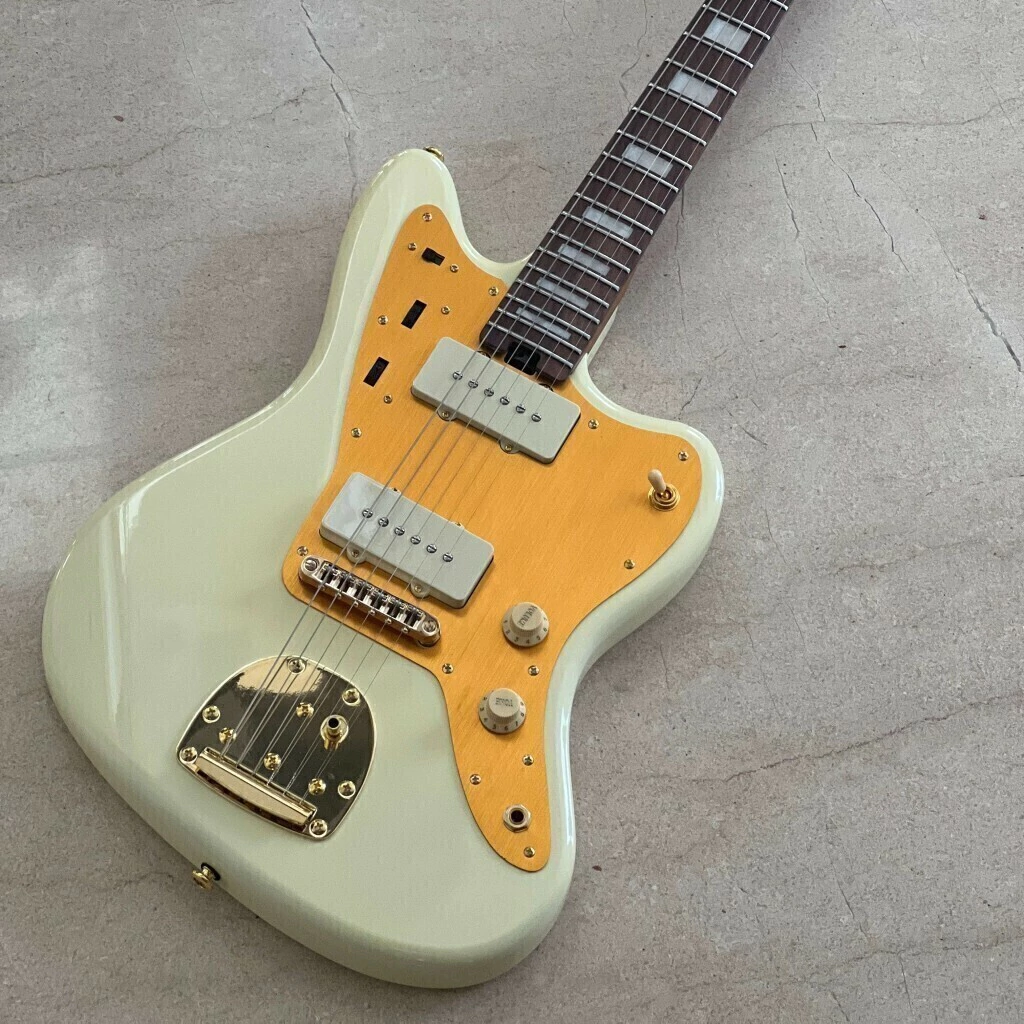 Guitarra Eléctrica Soloking Jm40 Offset Deluxe In Olympic White With Gold Hardware