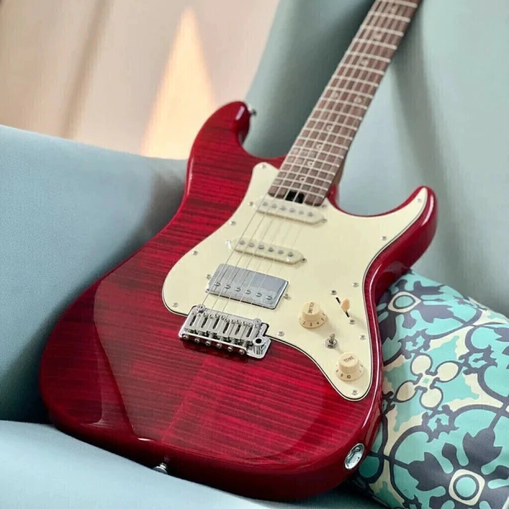 Guitarra Eléctrica Soloking Ms-11 Classic Mkii In Transparent Red With Rosewood Fb And 5A Flame Top Nafiri Special Run