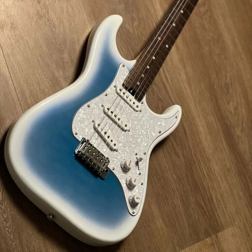 Guitarra Eléctrica Soloking Ms-1 Classic Sss Quilt In Marble Blue Burst With Rosewood Fb Nafiri Special Run