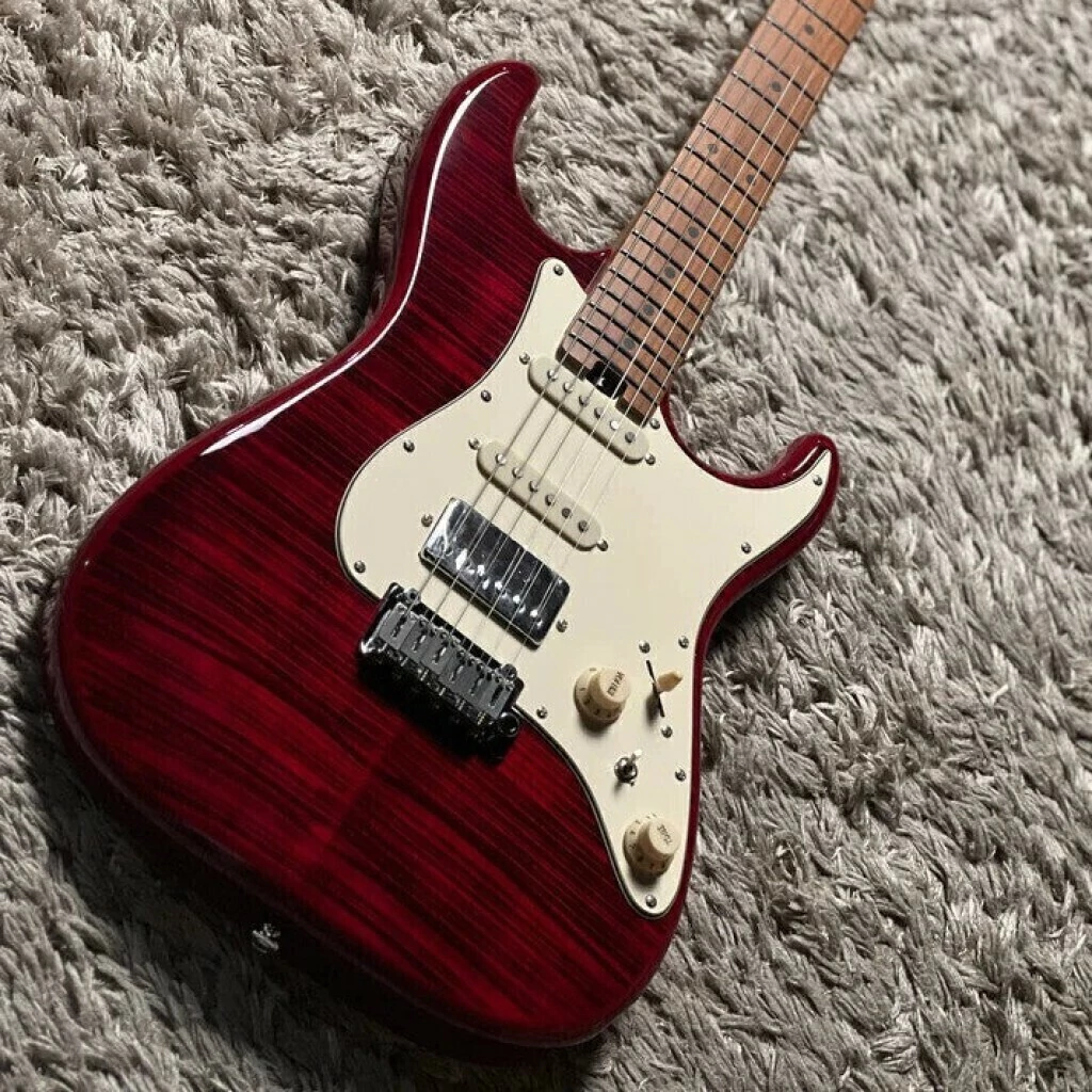 Guitarra Eléctrica Soloking Ms-11 Classic Mkii In Transparent Red With Roasted Maple Fb And 5A Flame Top Nafiri Special Run